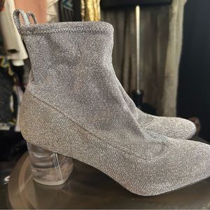 Katy Perry Silver Metallic bootie